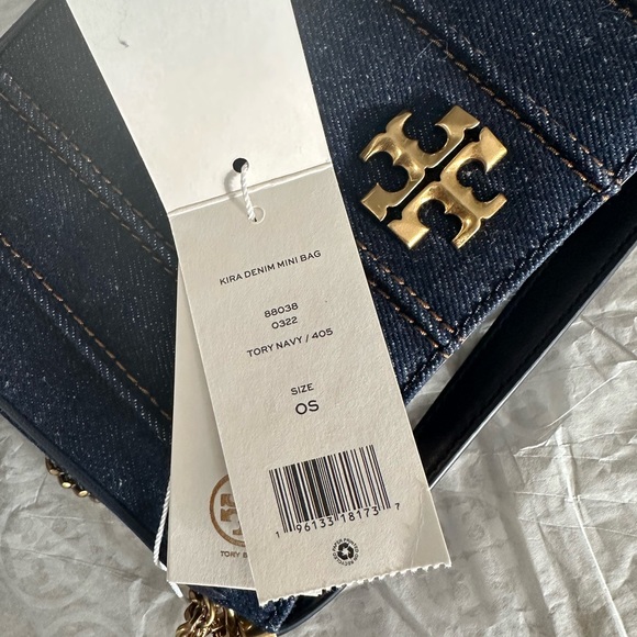 New Tory Burch Kira Denim Crossbody Shoulder Bag. - Picture 7 of 12